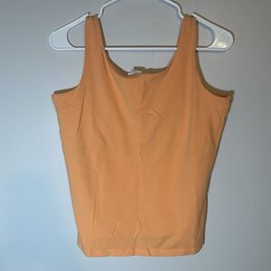 Vintage B. Moss Orange Tank Top Womens Medium Built In Bra Sleeveless